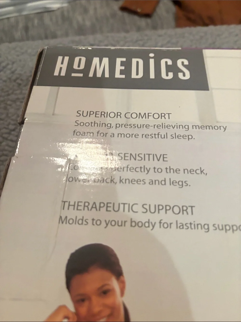 NWT Homedics Ortho + Therapy Memory Foam 4-Position Pillow - White